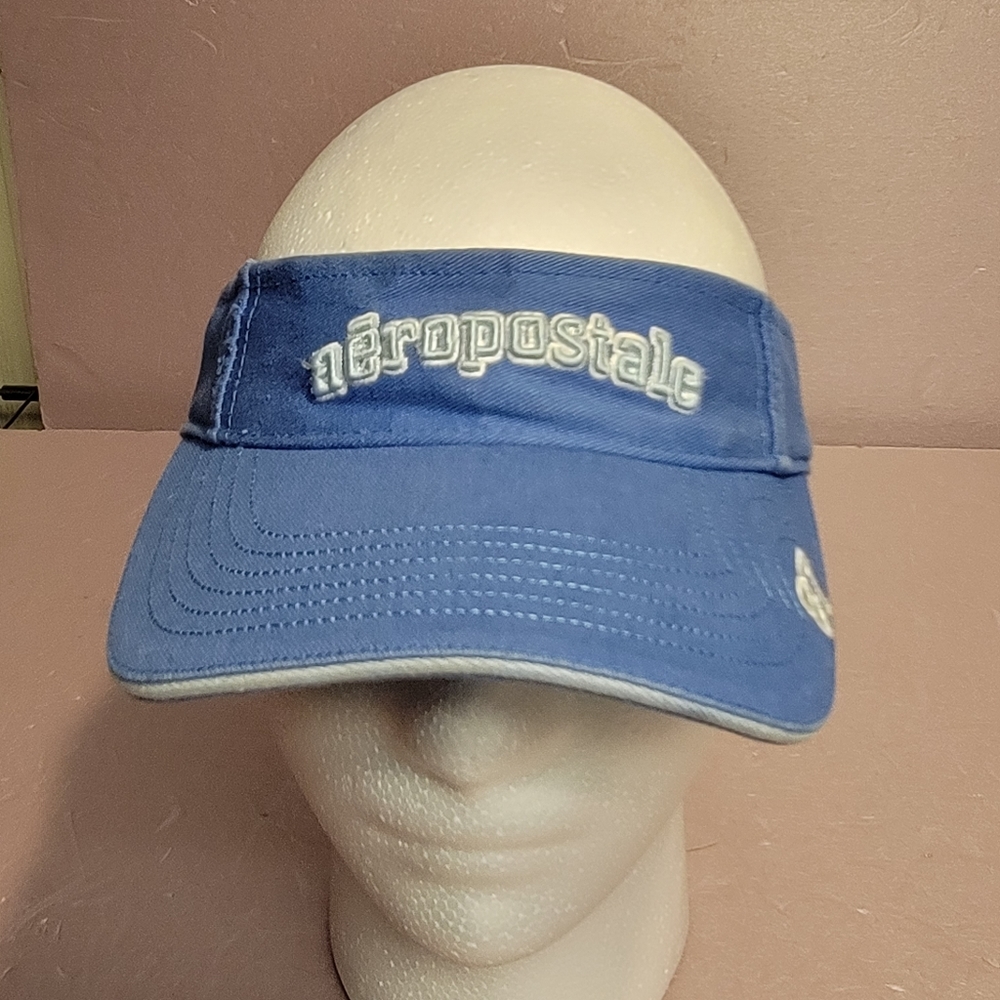 Vintage Aeropostale 87 OS Velcroback Blue  Visor Cap